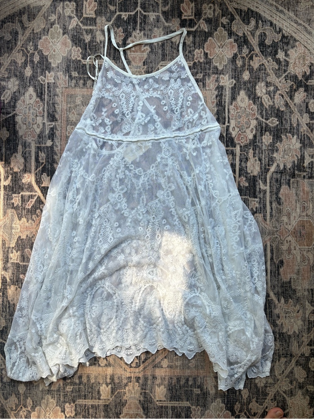 White Lace Sheer Chemise - Women Intimates